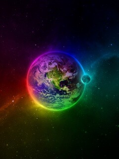 Земля в радужном ореоле обои
