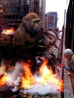 Обезьяна терроизирует Нью-Йорк обои