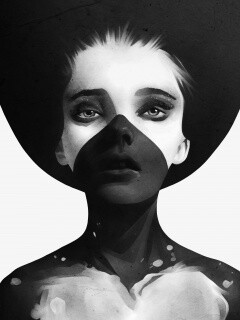 Черно-белый бодиарт обои