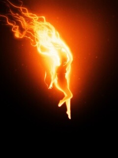 Огненная девушка обои