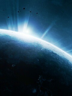 Восход над планетой обои