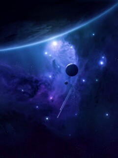 Комета пролетает мимо планеты обои