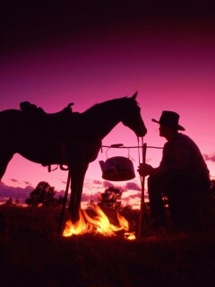 Ковбой на привале обои