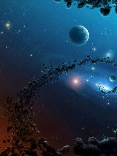 Причудливый пояс астероидов обои