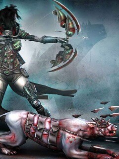 Лучница с боевым псмо обои