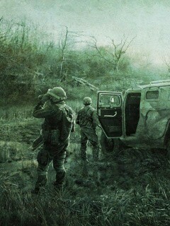 Солдаты из сталкера на болоте обои