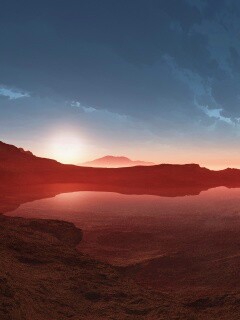 Озеро в каменистой пустыне обои