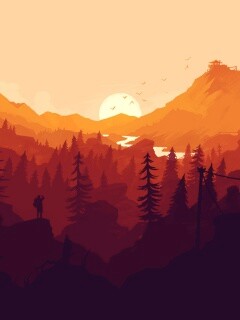 Красный Firewatch обои