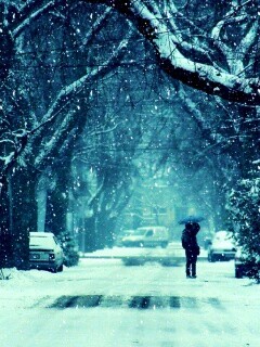 Зимняя улица обои