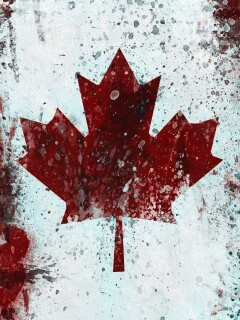 Флаг Канады нарисованный краской обои