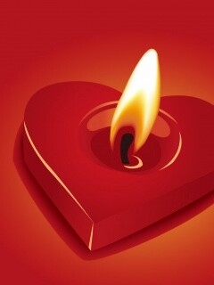 Свеча для Дня всех влюбленных обои