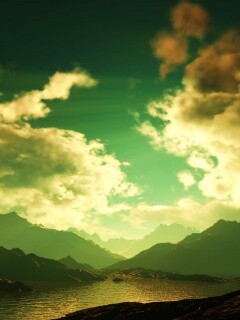 Закат в горах обои