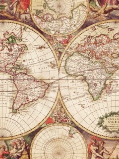 Старинная карта мира обои