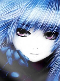 Девушка с голубыми волосами обои