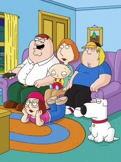 Гриффины всей семьей перед телевизором обои