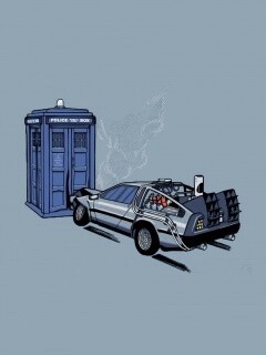 Что будет если ДеЛореан врежется в Тардис? обои