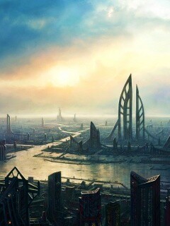 Прекрасный город будущего обои