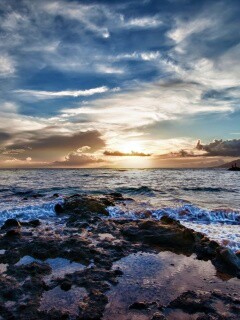 Закат на море обои