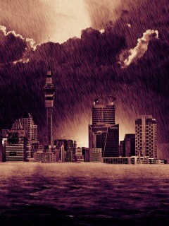 Гроза над городом обои