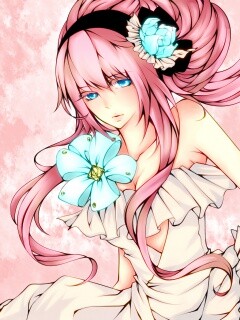 Розововолосый вокалоид обои