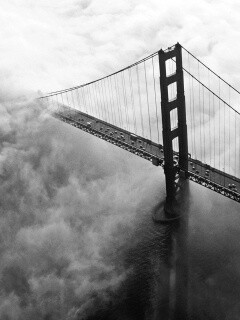 Мост Золотые ворота утопает в тумане обои