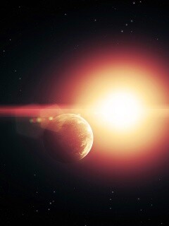 Планета на фоне звезды обои