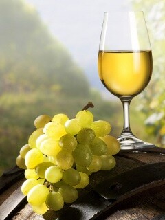 Винная бочка и бокал с белым вином обои