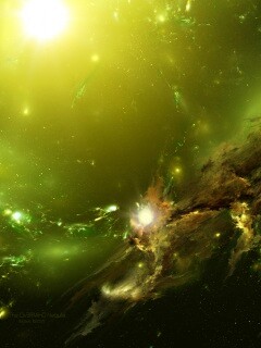 Зеленая туманность обои