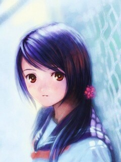 Девочка у сетчатого забора обои