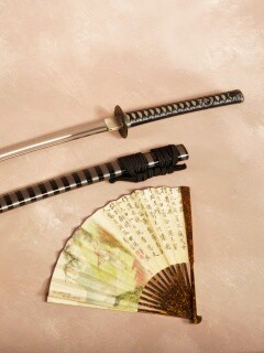 Катана и веер обои
