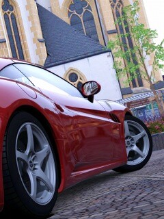 Ferrari на мостовой обои