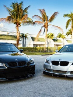 Чёрный и серебристый BMW обои