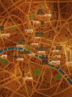 Карта Парижа обои
