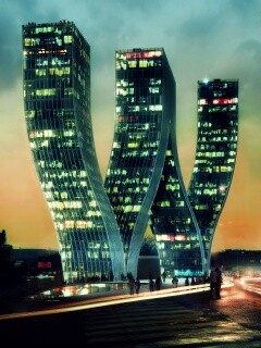 Здание в форме буквы W обои