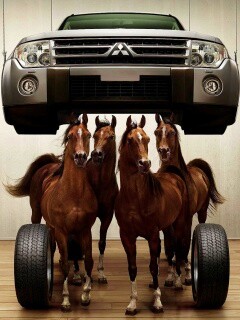 Лошадинные силы - принт Митсубиси обои