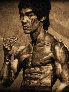 Портрет Брюса Ли обои