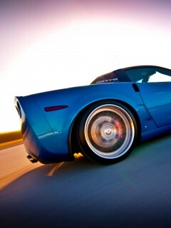 Гоночный спорткар синего цвета обои