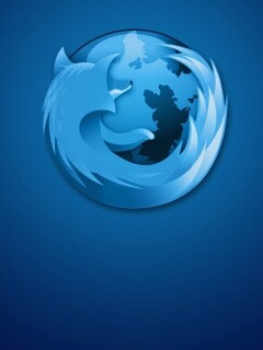 Логотип Firefox в синих тонах обои