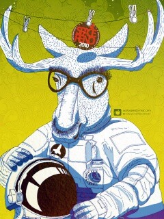 Лось в очках обои