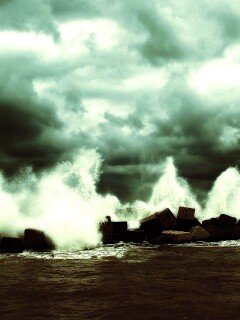 Буря в океане обои