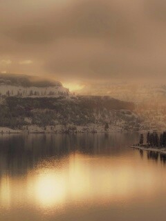 Озеро зимой обои