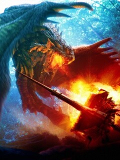 Атакующий дракон обои