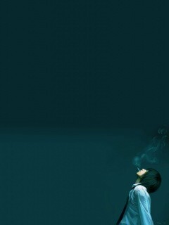 Курящий в углу обои