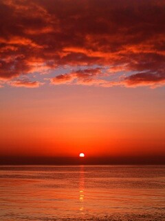 Багровый закат обои