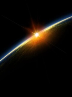 Солнце выглядывает из-за горизонта обои