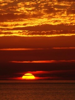 Закат в море обои