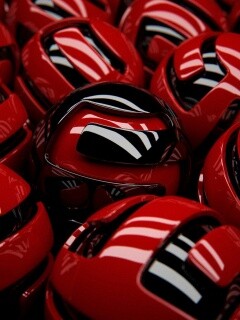 Красные объемные шарики обои