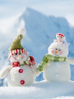Три снеговика обои