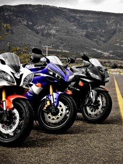 Раллийные мотоциклы на дороге обои