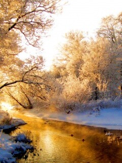 Зимняя река обои